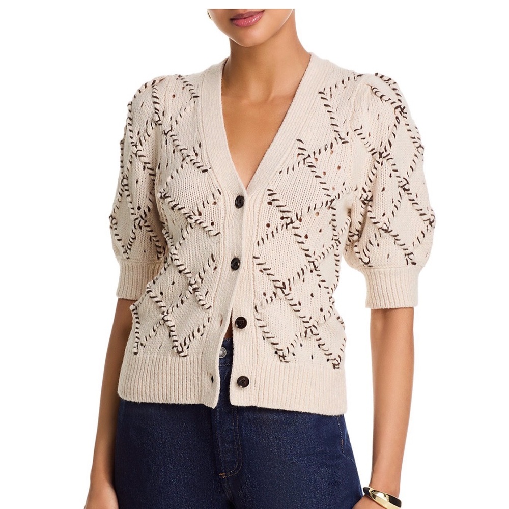 Rails Isla Whipstitched Diamond Pattern Cardigan